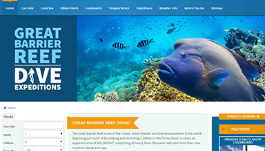 Great Barrier Reef website sample